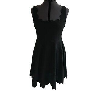 SHEIN Black Scalloped Edge Short Dress (May run small) Size L